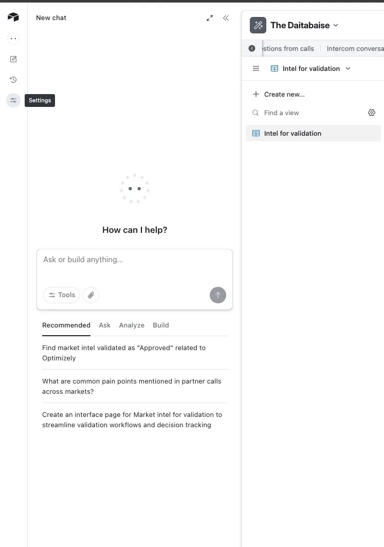 Omni settings in Airtable for enabling and configuring access